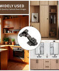 Twenty Pack Inset Soft Close Cabinet Hinges Delivering Rock Solid Three Way Adjustment And Hella Smooth Self Closing Cycle For Everyday Kitchen Cabinetry Includes Full Mounting Set In Classic Black in kitchen and bathroom settings.