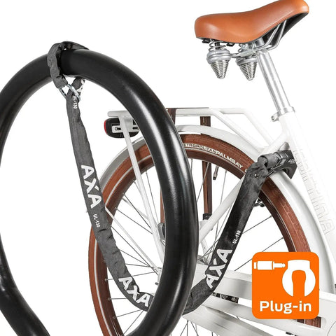 Plug In Chain Lock For Bicycles And Scooters 130 Cm Long Five Point Five Mm Hardened Steel Links securing bike to rack