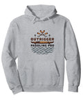 Paddling Pro Outrigger Canoe Hoodie With Hawaiian Design For Adults Unisex Pullover Sweatshirt Heather Gray XXL Fit For Racers