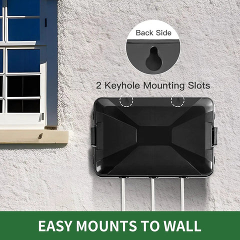 Heavy Duty Outdoor Electrical Box Waterproof IP54 Weatherproof Cord Cover With Seven Cable Seal Entries mounted on wall