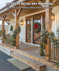 Heavy Duty Wall Mounted Outdoor Stair Handrails Sized Perfect For One To Two Steps Sleek Wrought Art Grab Rail on porch.