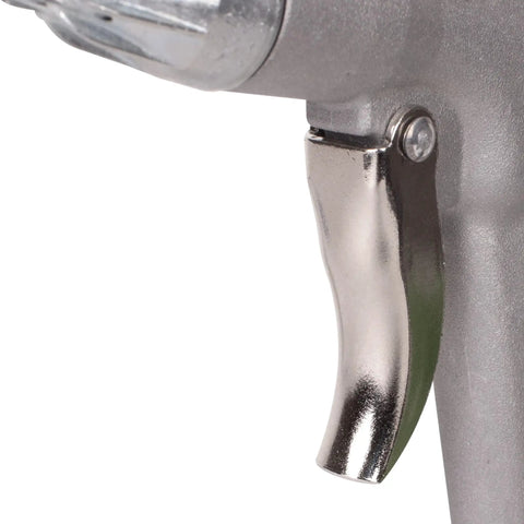 Close-up of trigger on Whisper Jet Safety Air Gun With Volume Control And Pistol Style Grip For Quiet Cleaning Of Benchtops, Work Stations