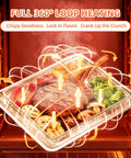 Replacement Air Fryer Tray For TOA 60 65 70 And Similar Sized Convection Toaster Ovens with food showing 360-degree heating