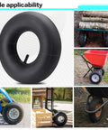 Two Pack Universal Inner Tubes For 8 Inch Wheels With TR13 Straight Valve Stem Fits 3.50-8 3.25-8 3.00-8 4.00-8 For Wheelbarrows Lawn Mowers Hand Trucks Garden Carts Wagons Generators Heavy Duty Natural Rubber With 4X Thick Puncture Resistant Design
