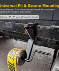 Heavy Duty Steel Cargo Strap Winder For Flatbed Trailers Portable Tie Down Roller mounted on trailer rail with 4-inch winch strap