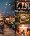 Led Outdoor String Lights 55ft G40 Patio Lights With 52 Shatterproof Bulbs And Two Spares Waterproof in various outdoor settings