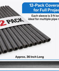 12 Pack Foam Insulated Pipe Covers, 3 Feet Long Each, Pre-Slit For Quick Easy Install On Copper One-Half Inch, Iron Three-Eighths Inch And PVC Pipes, Keeps Pipes Warm In Cold Weather And Cuts Heat Loss