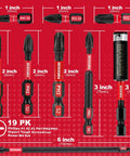 Impact Tough Phillips Bits PH1 PH2 PH3 Set With Magnetic Bit Holder 19 Pack Screwdriver Bits Kit For Impact Drivers High Hardness S2 Alloy Steel
