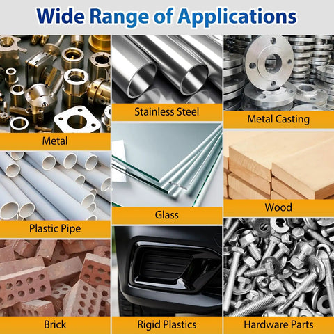 Various materials like metal, stainless steel, plastic, glass, wood, and brick showcasing the versatility of Cold Weld Epoxy Kit Pro Grade Industrial Strength Adhesive Putty For Metal Repair Waterproof Heat Resistant Fills Cracks And Holes In Metal Plastic Concrete Ceramic 3 4 Oz Tubes.