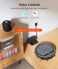 V5s Max Robot Vacuum With Beast Mode 4000Pa Suction Gyroscope Navigation 2.4G WiFi App Alexa Remote Control Self Charging Cleaner for hard floors shown near charging dock and Alexa device