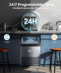 Boss Level Under Counter Ice Maker With 200lbs Per Day Output, 96 Clear Ice Cubes Per Cycle, Quick 7 To 14 Minute Freeze displayed in kitchen