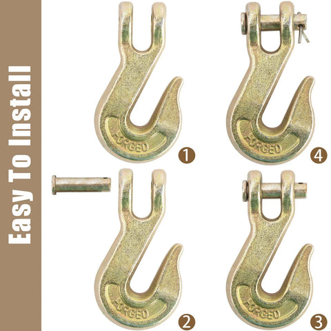 Installation steps of 3/8 Inch Clevis Grab Hook For Chains Grade 70 G70 Heavy Duty 6600 Lbs Break Strength