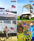 Boat Flag Pole Kit 12x18 Marine Grade Stainless Steel With Storage Bag Adjustable Flagpole Holder 50 Stars Embroidered American Flag