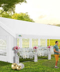 Heavy Duty 20x40 Outdoor Party Tent With 12 Sidewalls And 16 Church Windows White Event Shelter For Backyard Parties Weddings And BBQs