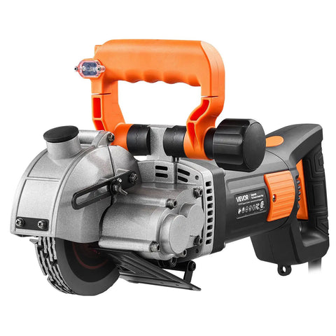 Powerhouse Wall Chaser for Concrete and Brick, 6800 RPM Electric Groove Cutter with orange handle and five blades