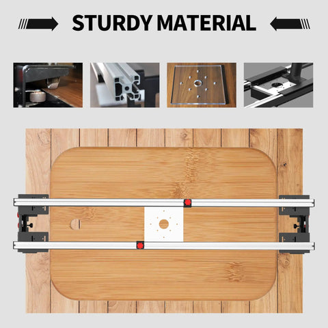 Router Sled For Flat Slabs Portable And Adjustable Beastly Slab Flattening Jig With A 57.8 Inch Guide Rail System on wood surface