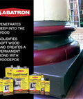 LiquidWood 2 Pint Kit 2 Part Structural Epoxy Wood Hardener and Consolidant Resin displayed with restored column base