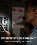 Man using Three Pack Emergency Night Lights With Dusk To Dawn Sensor And Motion Activation Five In One Multi Color LED Mood Lights