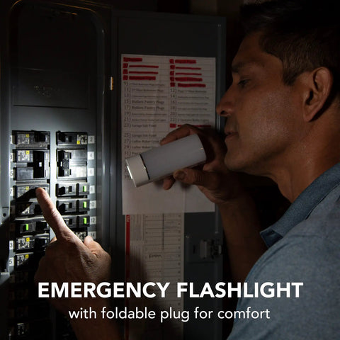 Man using Three Pack Emergency Night Lights With Dusk To Dawn Sensor And Motion Activation Five In One Multi Color LED Mood Lights