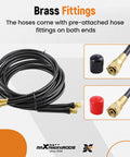 Two 16 Ft Outboard Hydraulic Steering Hose Kit HO5116 For SeaStar Teleflex Systems With Pre Attached Fittings visible looped cords