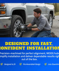 Man installing wheel bearing hub assembly on vehicle, demonstrating "Beef Up Your Ride With This Wheel Bearing And Hub Assembly 512492 For Hyundai Elantra Veloster Elantra GT Elantra Coupe Forte Forte5 OE Replacement Compatible With 2011 2018 Elantra And Related Kia Models".