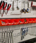 Pegboard Wall Organizer For Garage And Workshop 48 By 36 Inch With 72 Piece Hook And Bin Kit holding tools and wrenches