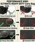 Comparison of heavy-duty carry bag features for Two Pack Oversized Padded Camping Chair Heavy Duty Quad Fold Arm Chair Portable