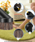 Dusting Brush With Soft Horsehair Bristles For Vacuum Cleaner 1.25 Inch Round Attachment Replacement showing details and uses