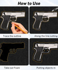 Instructions on cutting cuttable black polyurethane foam sheets, 4 pack, 16 x 12 x 0.5 inch padding, for custom fit tool boxes