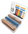 Bulk 600Pcs 1/4W 1% Metal Film Resistor Kit With 30 Values And 50Pcs Schottky Diode Kit in storage box with color bands