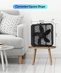 20 Inch Box Fan With Carry Handle 3 Speed Full Force Air Circulation Floor Fan For Home Bedroom Or Office displayed on a table