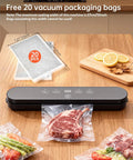 Compact Four In One Vacuum Sealer For Food With Digital Timer And 100W Motor sealing steak, vegetables in vacuum bags