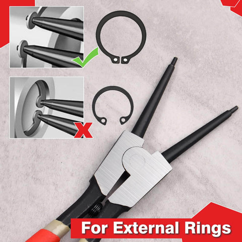 Heavy Duty 13 Inch Snap Ring Pliers External Circlip Pliers With Straight Jaw for Retaining Rings in Automotive and More