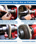 Installation of Adjustable Brake Lathe Silencer Band For Ventilated Rotors With Plug And Play Install on red brake lathe