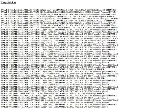 Compatibility list showing Honda models for Genuine Oem Front Brake Hub Assembly Direct Replacement For Front Suspension 44600-SJK-J00.