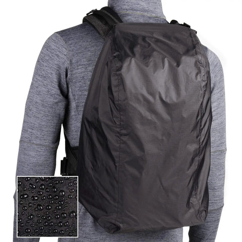 Urban Access 13 Side Loading Camera Backpack shown with waterproof cover, highlighting protection for all-day comfort on-the-go photographers.