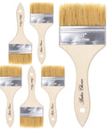 Six Pack Three Inch Chip Paint Brushes With Thick Natural Bristle For Holding More Paint Perfect For Latex Or Oil Based Paints And Stains
