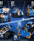 5 In 1 STEM Robot Building Kit With 560 Pieces For Ages 8 12 App Controlled Remote Control Coding Toys with robot, tank, bulldozer models