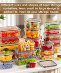 Airtight 50 Piece Food Storage Set With Lids For Meal Prep, Leak Proof BPA Free Plastic Containers in assorted shapes