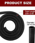 Pro Grade High Temp Braided Wire Loom For Cars And Trucks, Split Sleeve Heat Resistant Wiring Cover shown coiled, 20ft length, 1/4 inch diameter.