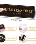 Employees Only Sign For Doors And Walls Two Pack Self Adhering Staff Only Sign 9 By 3 Inches Weather Resistant Black And Gold Finish