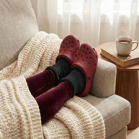Two Pairs Black Fuzzy Clog Liners Warm Removable Insoles For Indoor Outdoor Wear Size 37 38 Replacement Fur Insert visible in clogs