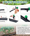 60 Piece Drip Emitter Flag Drippers For Trees And Shrubs 4 GPH Irrigation System Pack Green Durable Plastic Easy To Install And Reusable