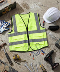 All In One XL PPE Safety Kit With Glasses Earplugs Hard Hat Nitrile Gloves And Reflective Vest For Construction Site