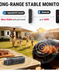 Upgraded Wireless Meat Thermometer With Rechargeable Probe, Bluetooth BBQ Thermometer With 500ft Range in use for grilling