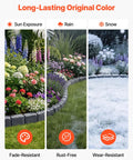 Faux Stone Landscape Edging Kit 15.5 Ft No Dig Border For Lawn And Garden Beds With Realistic Texture in various weather conditions.