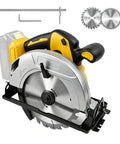 Seven And One Fourth Inch Brushless Cordless Circular Saw Heavy Duty Beast With Two Premium Blades and Rip Fence Guide features close-up view