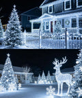 Extra Long 98.5Ft 300 LED String Lights Indoor Outdoor Plug In Waterproof Fairy Lights With 8 Modes beautifully illuminating house and yard