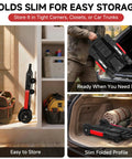 Heavy Duty Folding Hand Truck And Portable Utility Cart With 220 Pound Capacity for easy storage in a closet and car trunk.