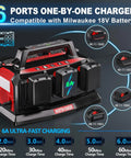 1200W Portable Inverter With 6A Fast Charger And Six USB Ports, Pure Sine Wave Power Hub for M18 Batteries